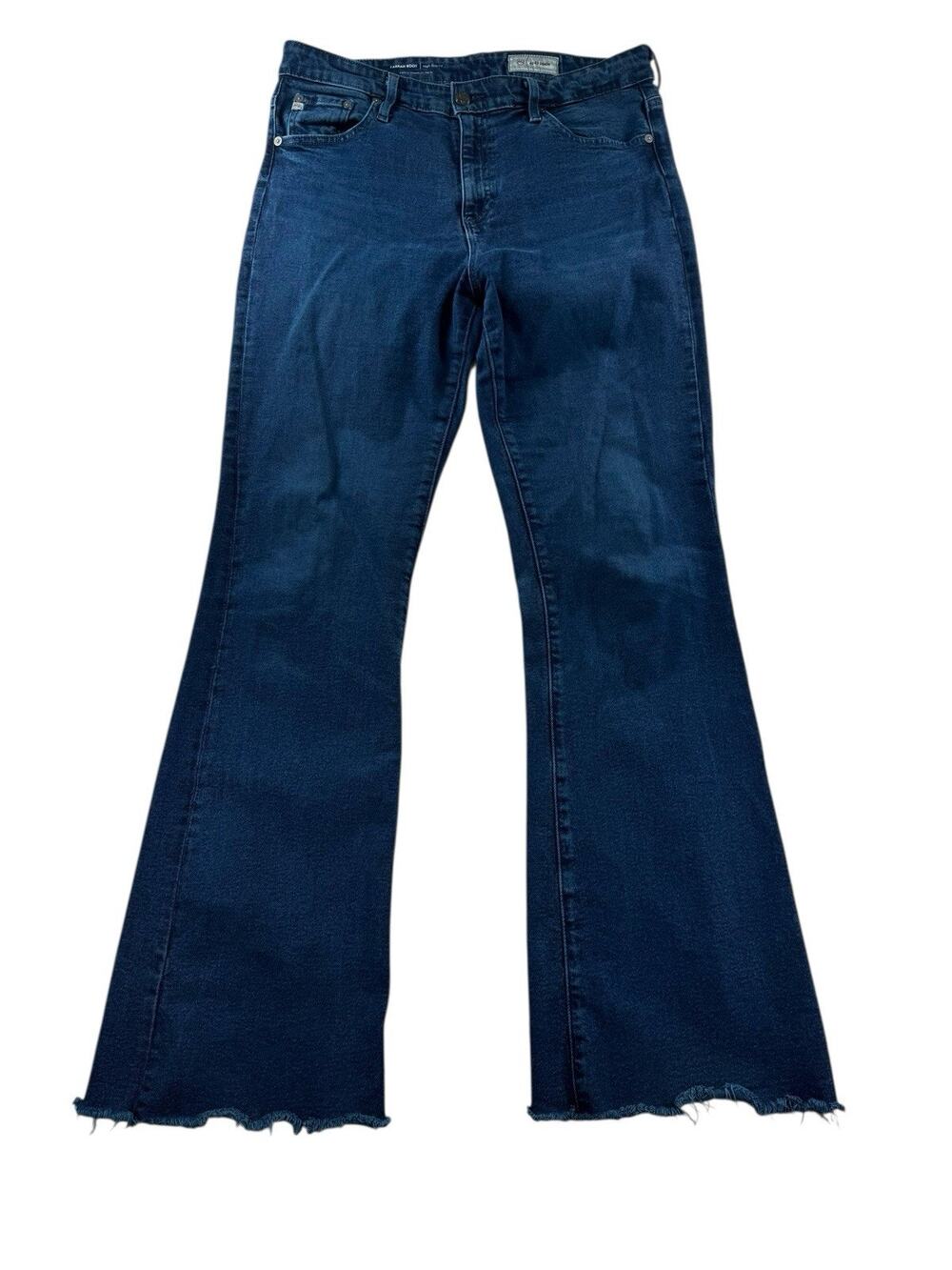 AG Adriano Goldschmied Farrah Boot Jeans Womens 32 High Rise Raw Hem Blue Denim